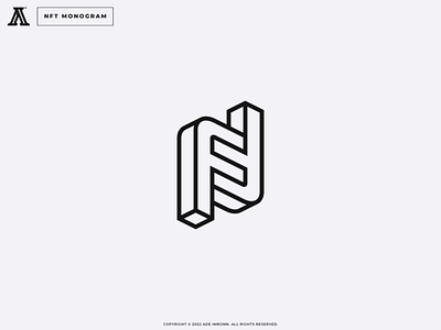 NFT MONOGRAM branding design icon letter lettering logo logomark logotype mark monogram nf nft opensea typography ui