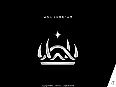 WW Monogram crown icon lettering logo logomark logotype minimal monogram typography