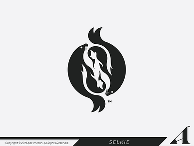 Selkie. animal celtics design icon illustration letter lettering logo logomark sea lion seal typography