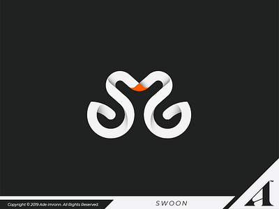 Swoon animal branding heart icon illustration lettering logo logomark swan typography