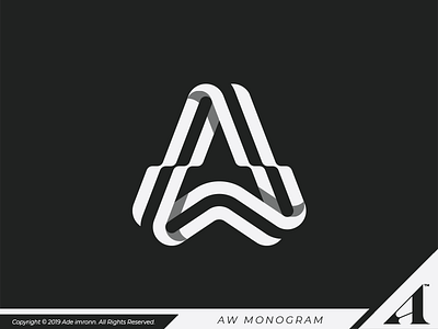 AW Monogram a branding design icon illustration letter lettering logo logotype mark minimalist monogram type typography w