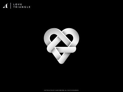 Love Triangle branding design heart icon illustration logo logomark love mark triangle