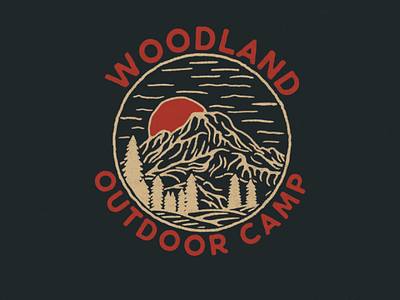 Woodland artwork design vintage badge