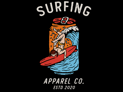 Surfing apparel surfing badge vintage