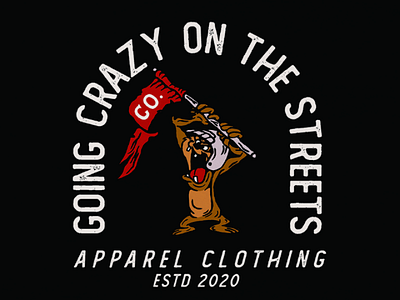 Crazy man badge vintage apparel clothing