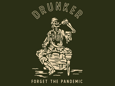 Drunker artwork badass badge branding hand drawn illustration tees vector art vintage vintage logo