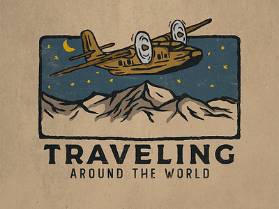 Traveling apparel artwork badass badge branding design illustration logo retro teesdesign vector art vintage