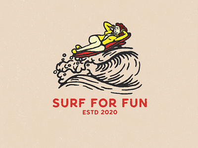 Surfing design artwork illustration
