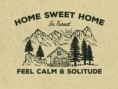 Home sweet home design vintage illustration