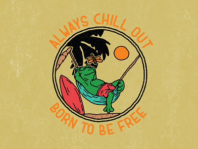 Chill out design vintage artwork badge