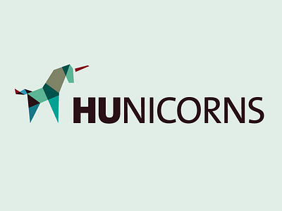 HUnicorns Logo geometric horse israel logo logo animal logo design polygon unicorn