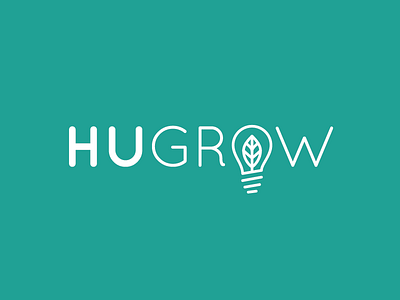 HUGROW agriculture agritech green tech leaf lightbulb logo logomark startup tech