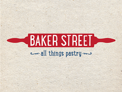 Baker Street Logo baking logo design logotype pastry rolling pin whimsical