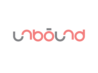 Unbound coral geometric logo design logotype typography