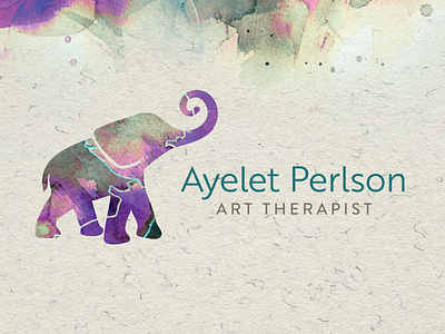 Ayelet Perlson Art Therapist art therapist elephant elephant logo logo logo animal logo design