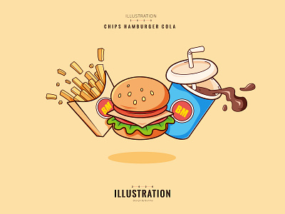 Hamburger set meal art branding design flat icon illustration illustrator logo vector