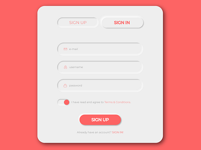 #dailyui #001 Sign Up Page design neumorphic signup ui
