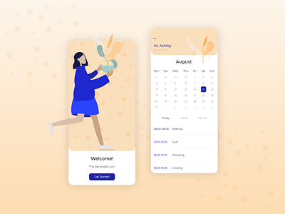 Calendar App app design illustration ui vector