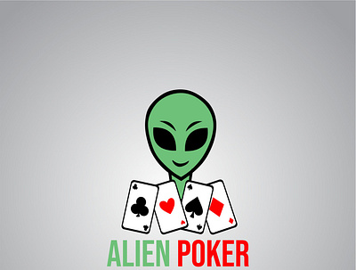 alien poker logo art branding design icon illustration illustrator logo vector