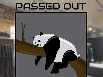 passed out panda