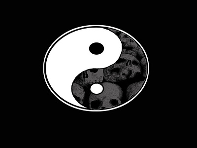 ying yang artwork / skull artwork