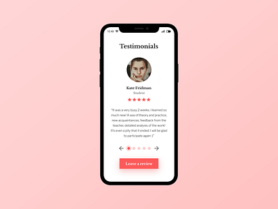 Testimonials | Reviews dailyui dailyuichallenge design mobile app mobile design ui uidesign web design