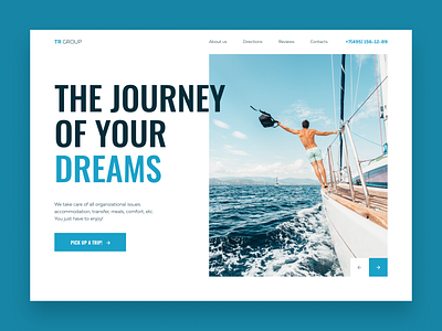 Main screen concept design journey main screen sea travel trip ui uidesign ux web design website design