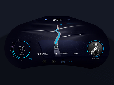 Car interface app car design navigation route travel ui vector 成就