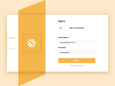 Sign in/sign up page