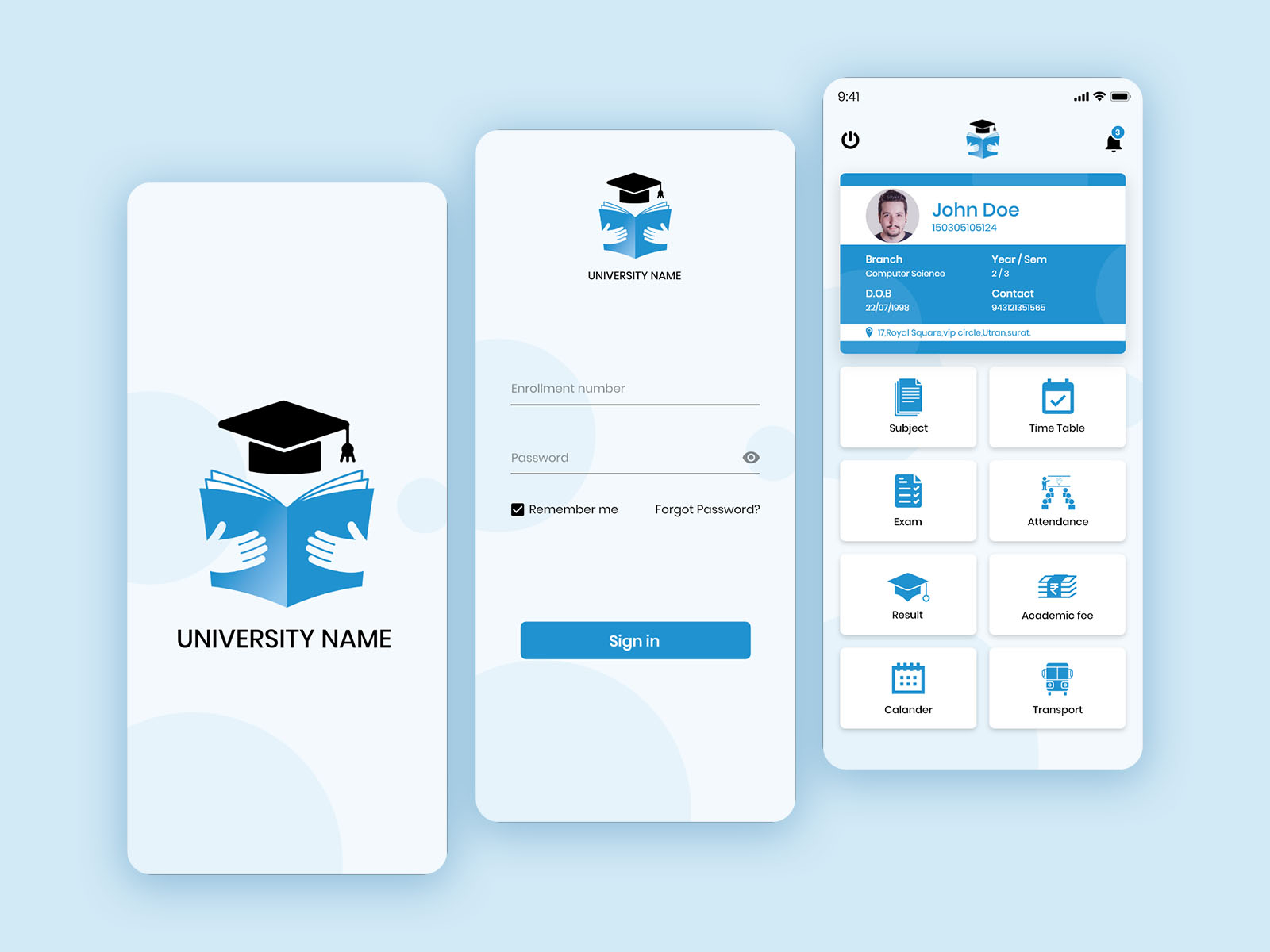 University app ui by Krishna vekariya on Dribbble