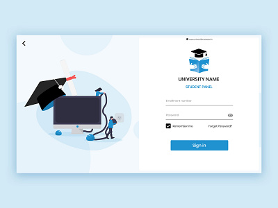 University web login page ui