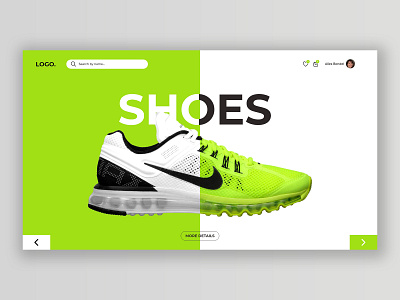Shoes web banner art branding design graphic design minimal typography ui ux web website