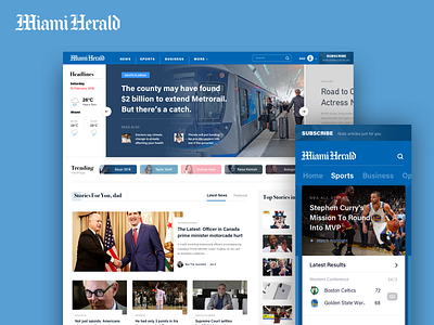 Miami Herald Redesign news newspaper portal news ui uiux webdesign