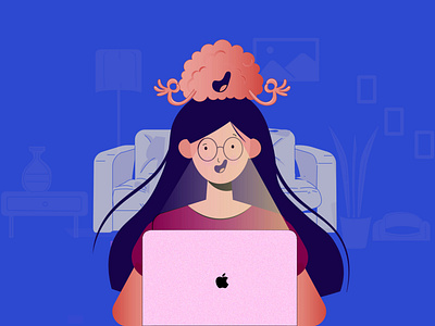 WORK JOYFULLY AND PEACEFULLY character color concept concetration creative dribbble dribbble best shot dribbblecreative dribbleartist illustration art vectorart working