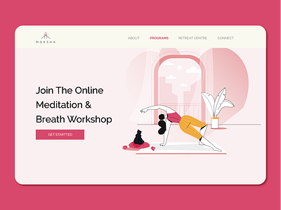 Meditation/Mindfulness Platform Landing Page creative design dribbble best shot illustration illustration art landingpage ui yoga