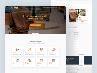 Tapnex - Delivery Software Landing page design & development