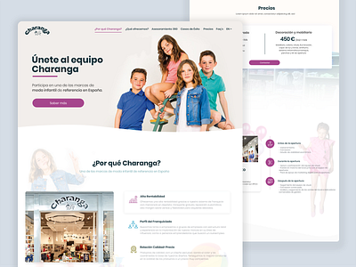 Charanga - Kids Fashion Landing page design & development