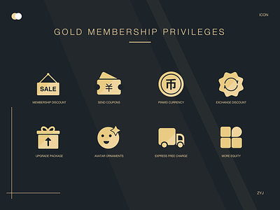 Gold membership privileges icon design icon ui
