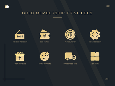 Gold membership privileges icon