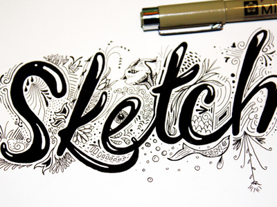 Sketch illustration lettering type