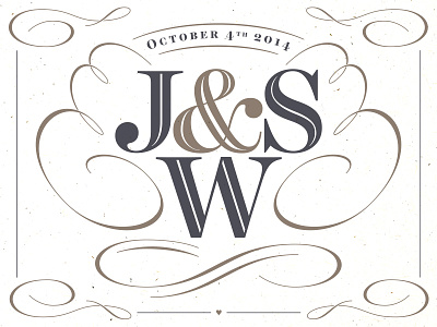 J&SW calligraphy lettering typography vector wedding