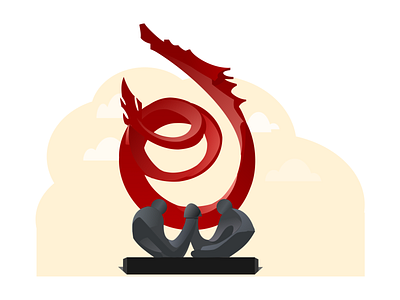 dragon icon design flat icon illustration logo ui