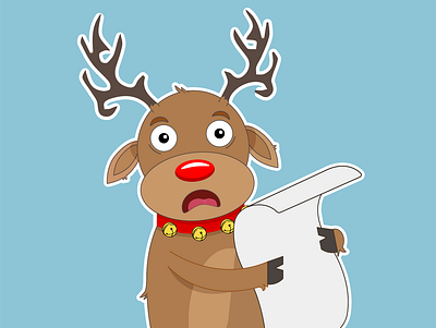 Christmas deer design flat icon illustration illustrator minimal vector