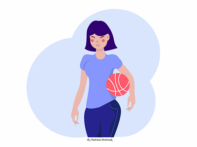 Sporty girl design flat illustration vector