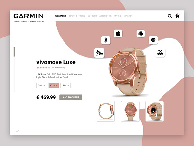 Garmin product detail page cart clean concept design ecommerce ecommerce design interface landing page lifestyle minimalistic product shop store template ui uidesign webdesign website