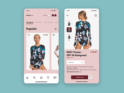 Surfwear Mobile App Design