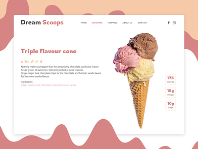 Dream Scoops clean concept design ice cream interface pastel pink shop simplicity ui ui ux ui design uidesign user interface ux visual web webdesign website website design