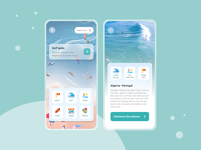 Minimalistic surf app app app design beach clean concept design figma icons interface minimalistic mobile mobile design simple surf ui ui design uidesign user interface ux visual