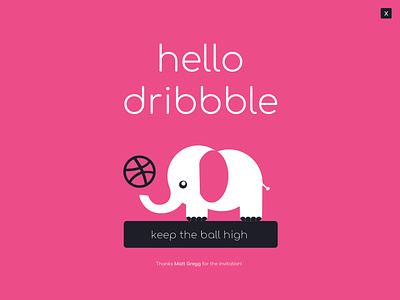 Officially on Dribbble💗 debut debutshot design dribbble elephant graphic illustration invite logo pink ui vector welcome