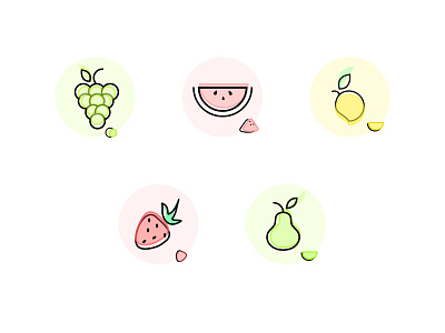 Fruiticons dailyui fruit illustartion fruits icon set iconography icons sketch